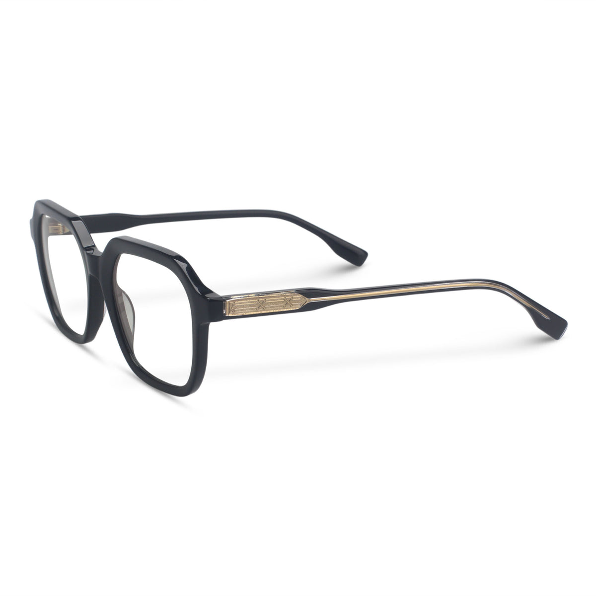 Black square plastic eyeglasses