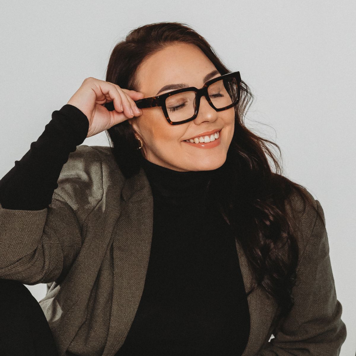 Bold rectangle blue eyeglasses