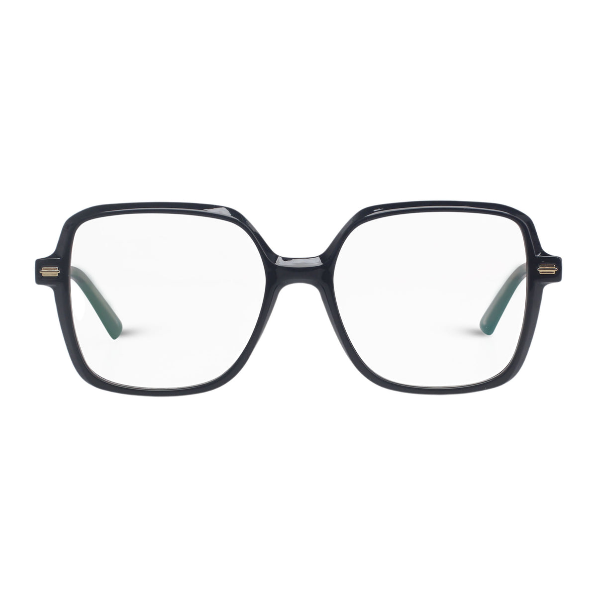 Geometrical black eyeglasses