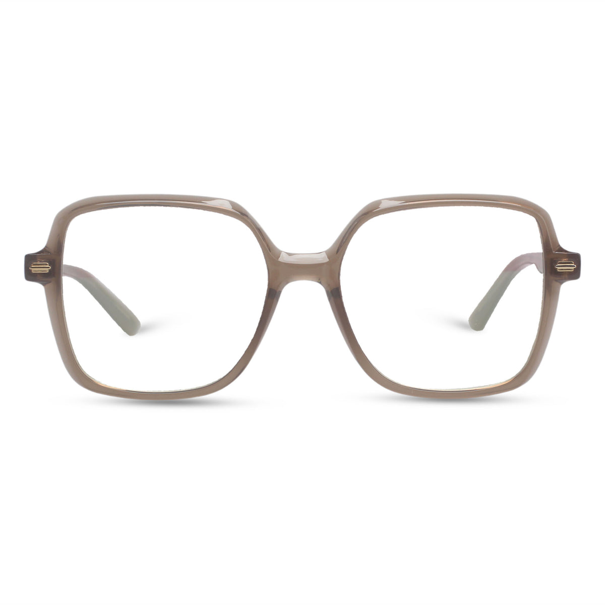 Geometrical brown eyeglasses