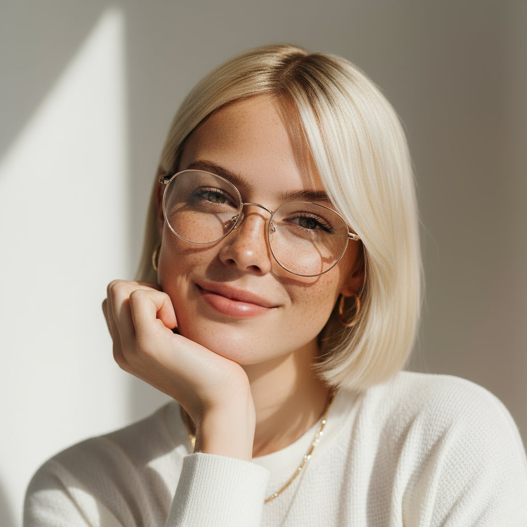 Round gold eyeglasses