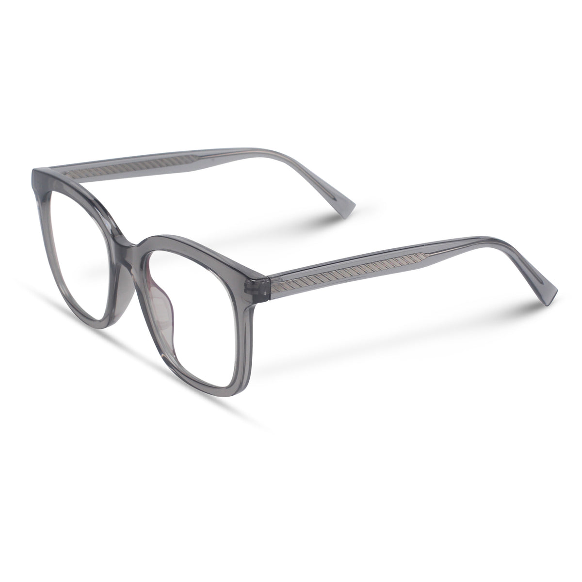 Oversized square grey eyeglasses