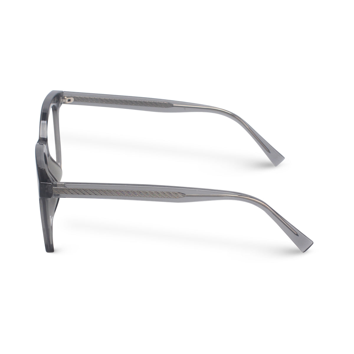 Oversized square grey eyeglasses