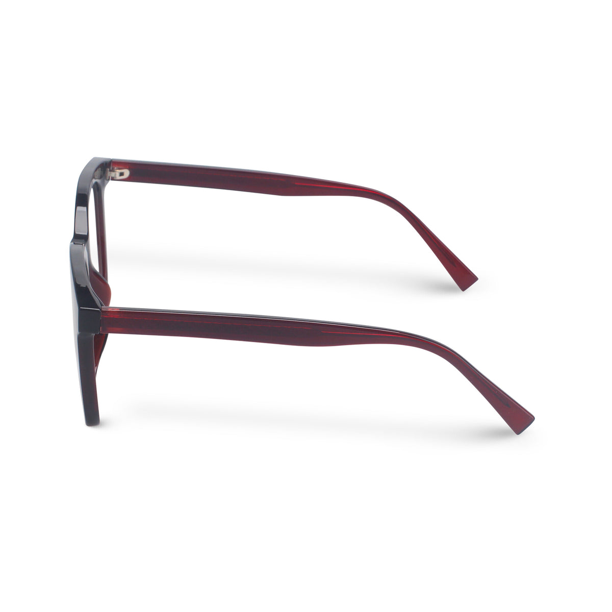 Oversized square red eyeglasses