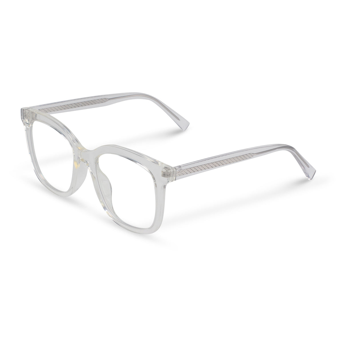Oversized square transparent eyeglasses