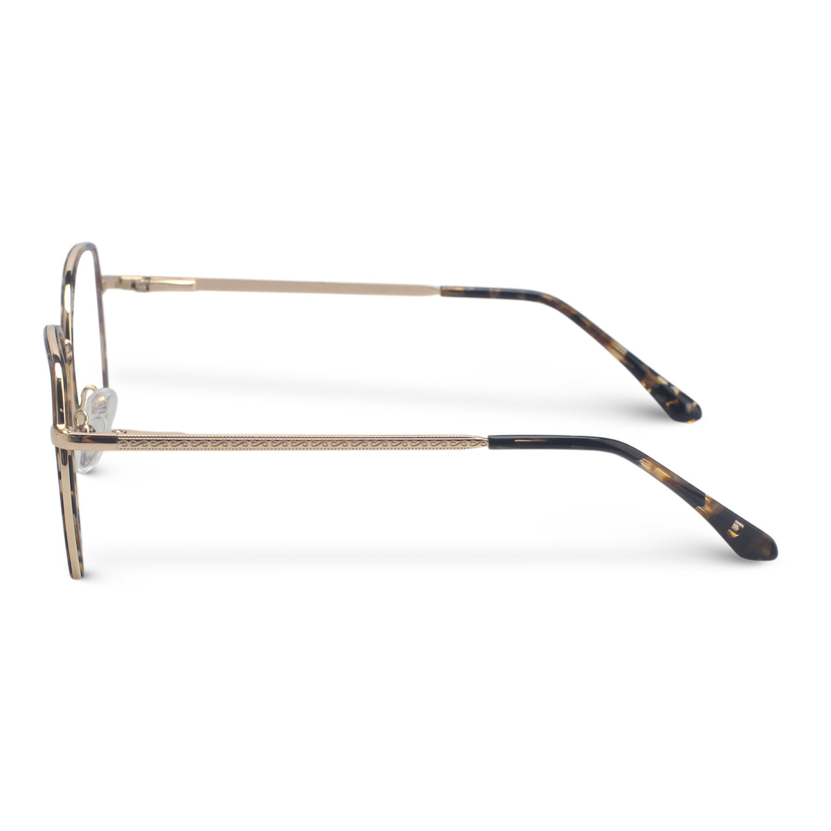Minimal geometric brown tortoise eyeglasses