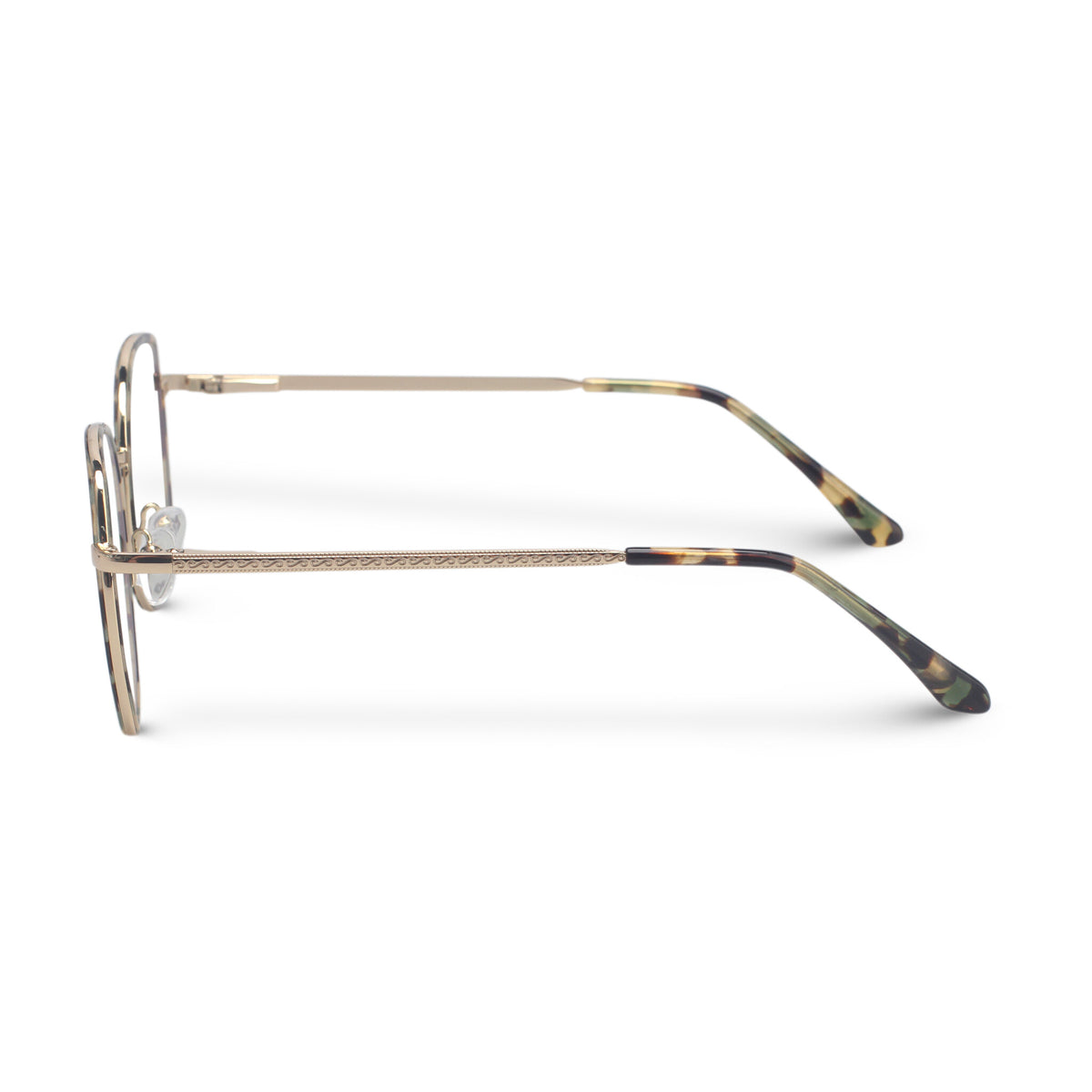 Minimal geometric yellow tortoise eyeglasses
