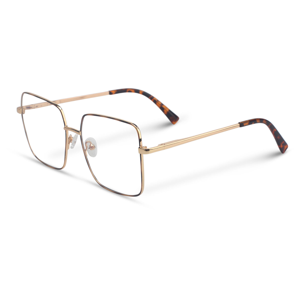Oversized square tortoise eyeglasses