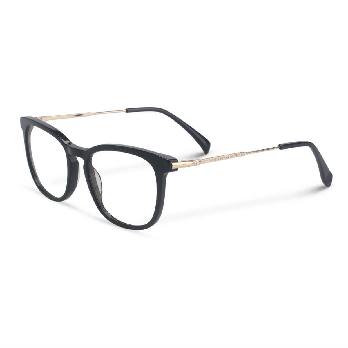 Black plastic eyeglasses
