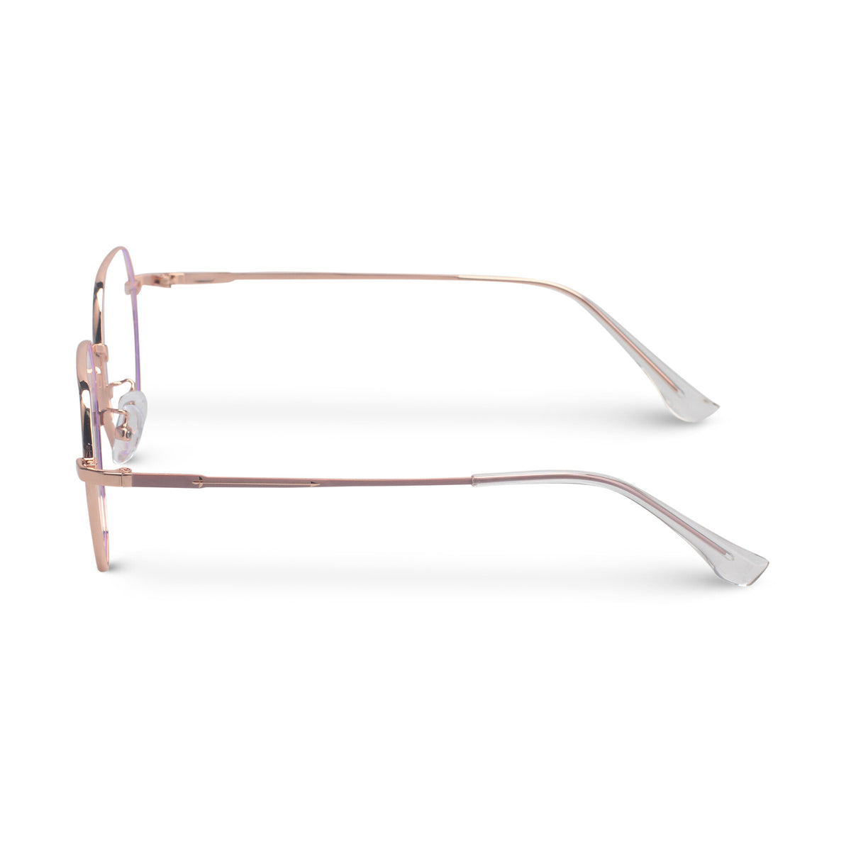 Minimal geometric pink eyeglasses