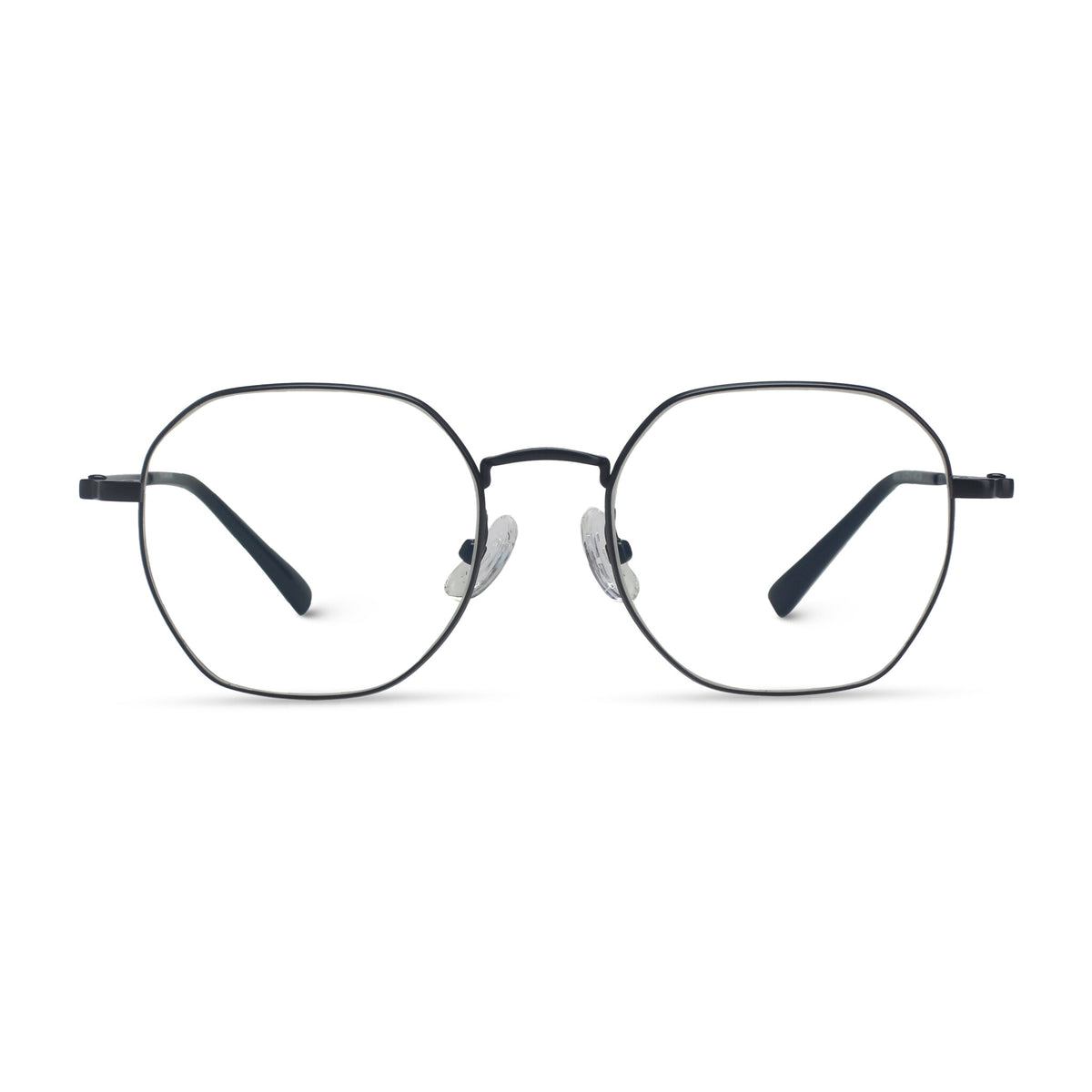Minimal geometric titan black eyeglasses