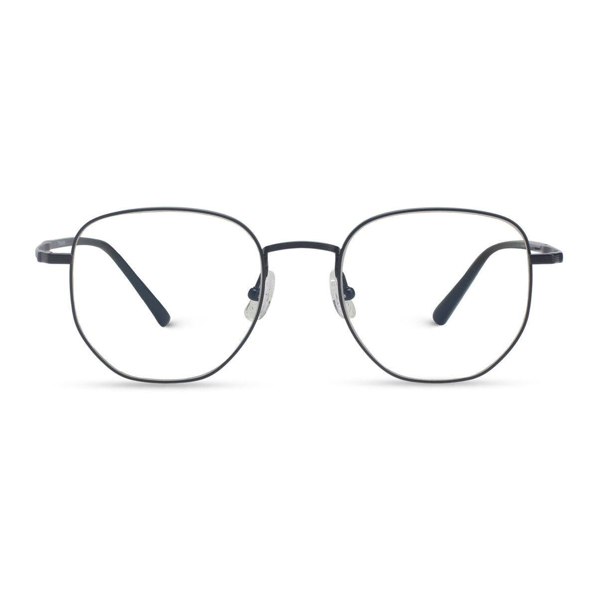 Minimal geometric black eyeglasses