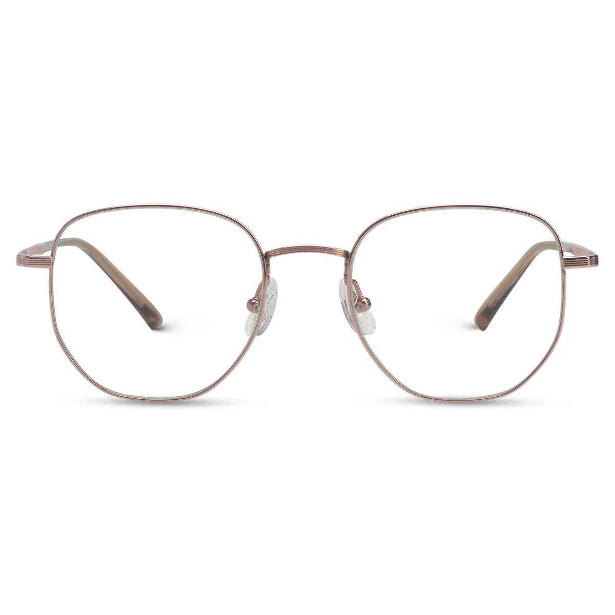 Minimal geometric pink eyeglasses