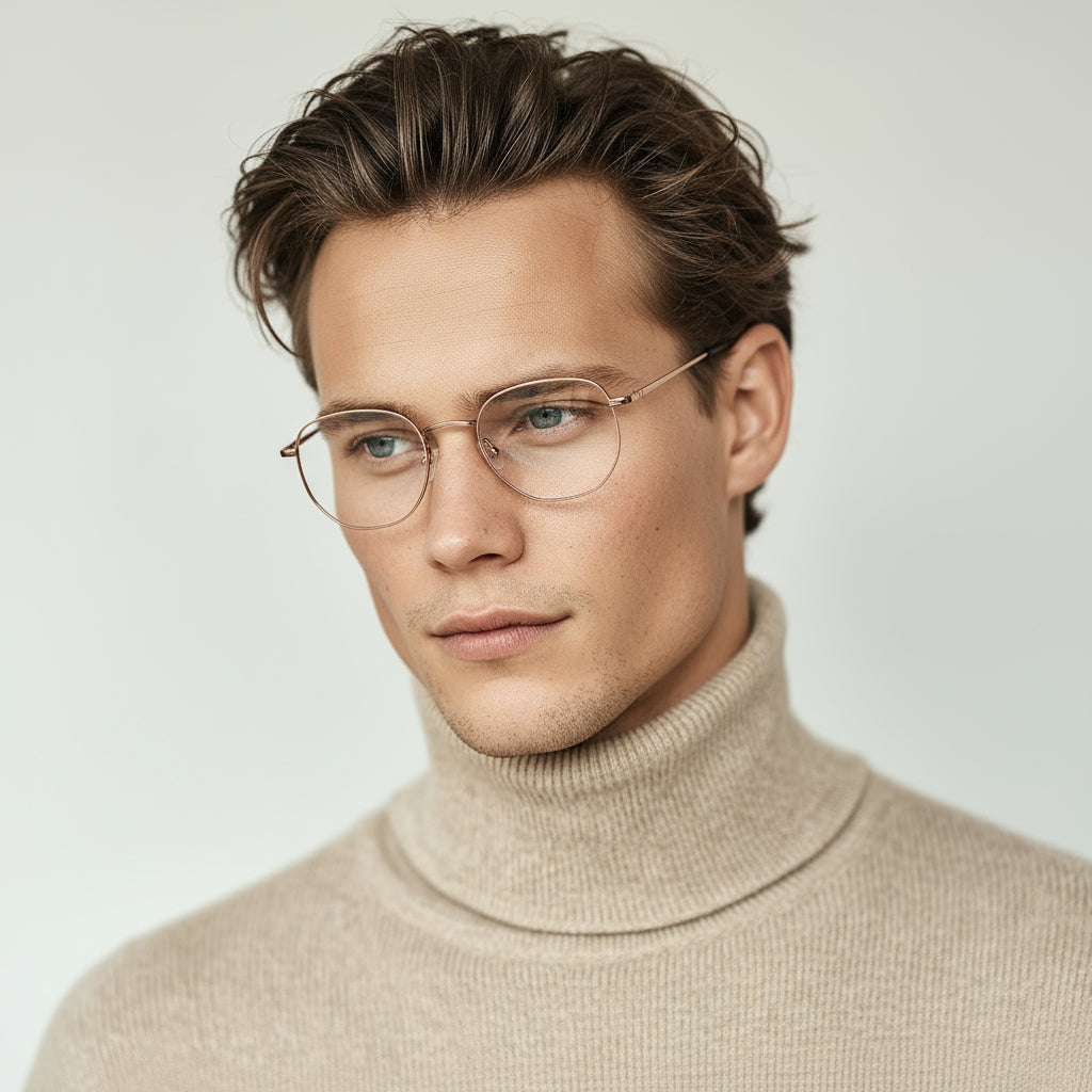 Minimal geometric pink eyeglasses