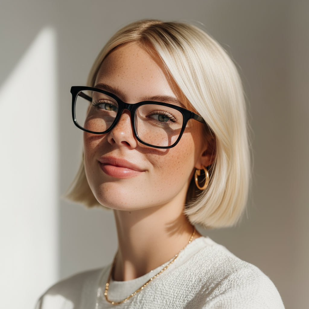 Classic square black eyeglasses