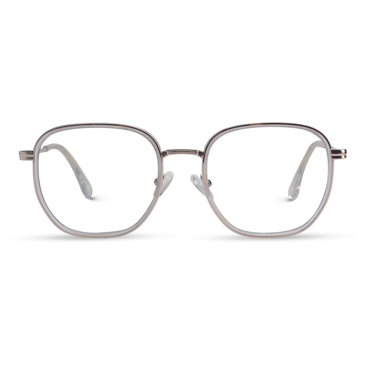 Minimal metal gold geometric eyeglasses