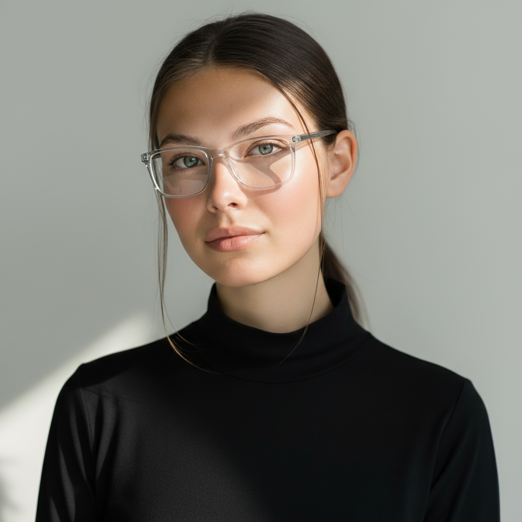 Classical rectangle transparent eyeglasses