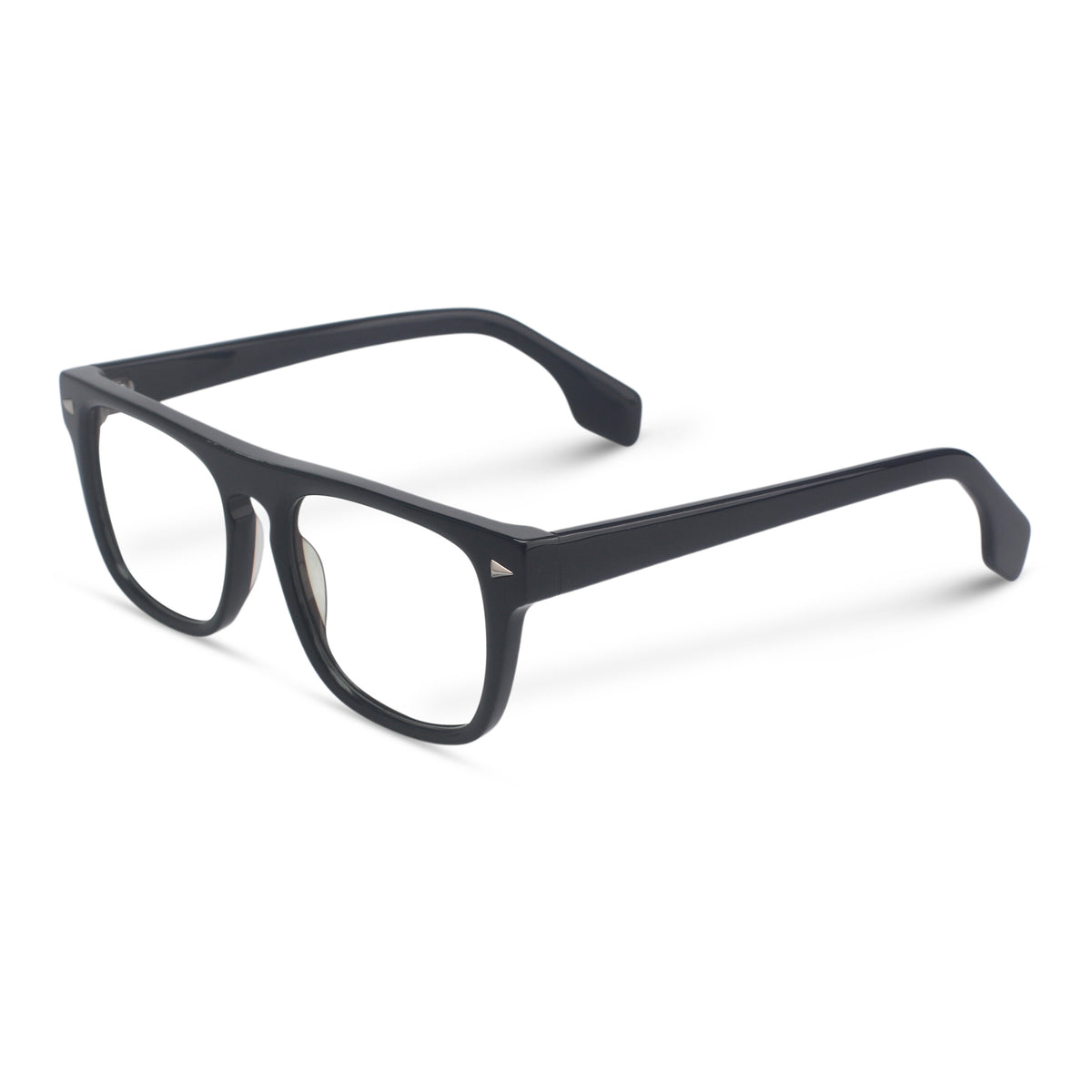 Bold square black eyeglasses