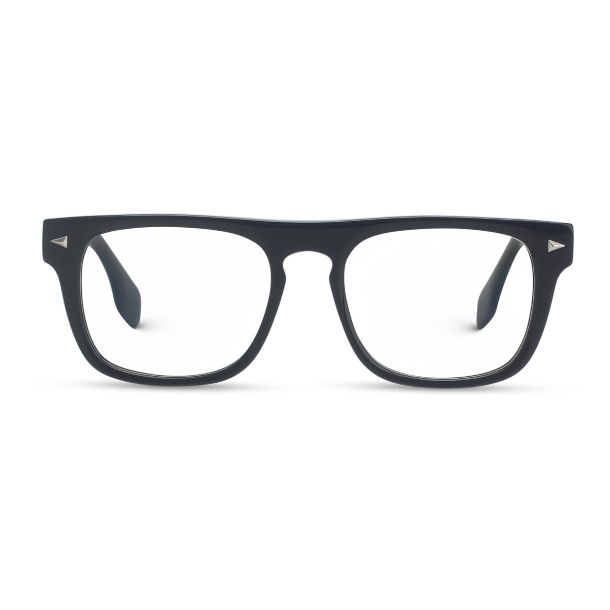 Bold square black eyeglasses