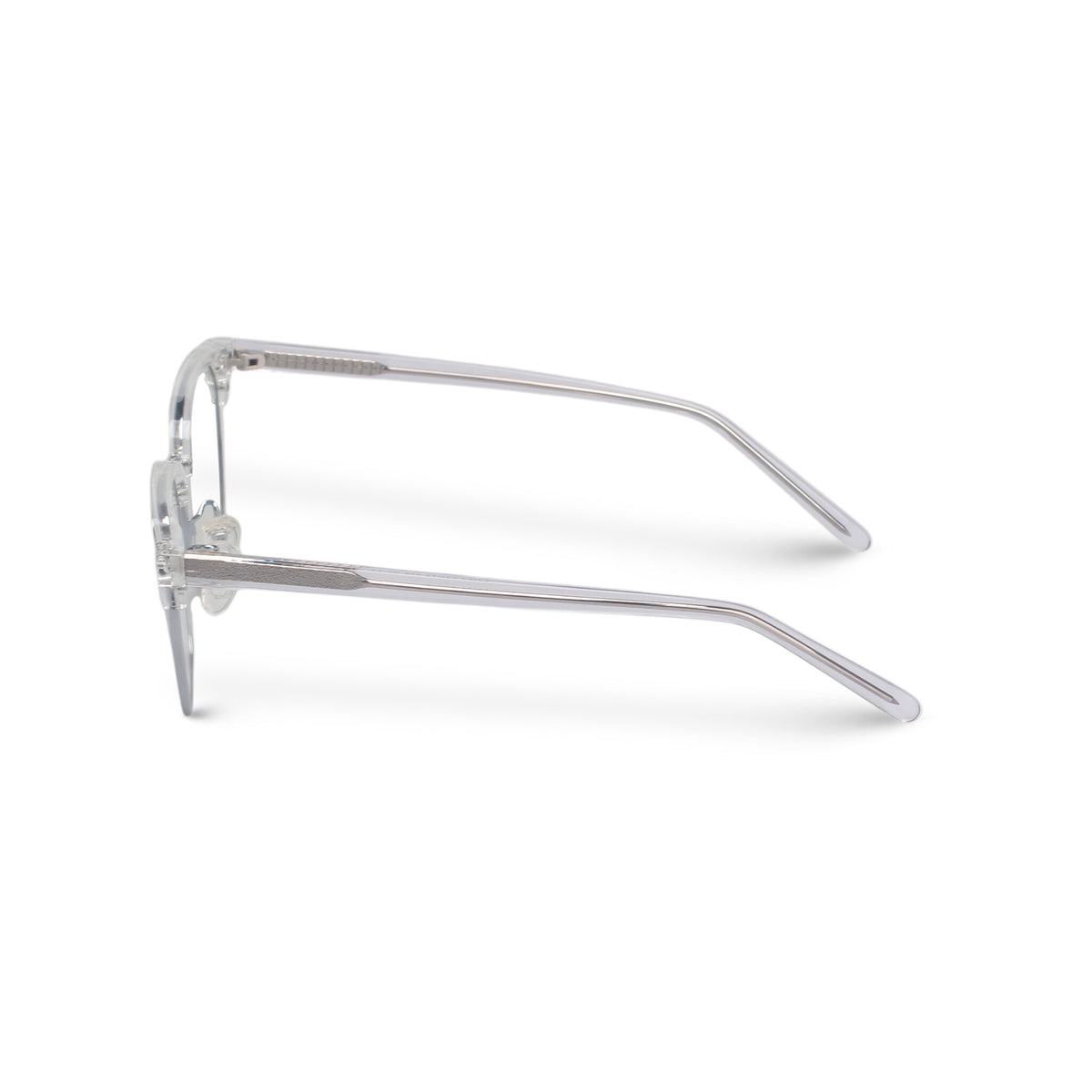 Square classical transparent and silver eyeglasses