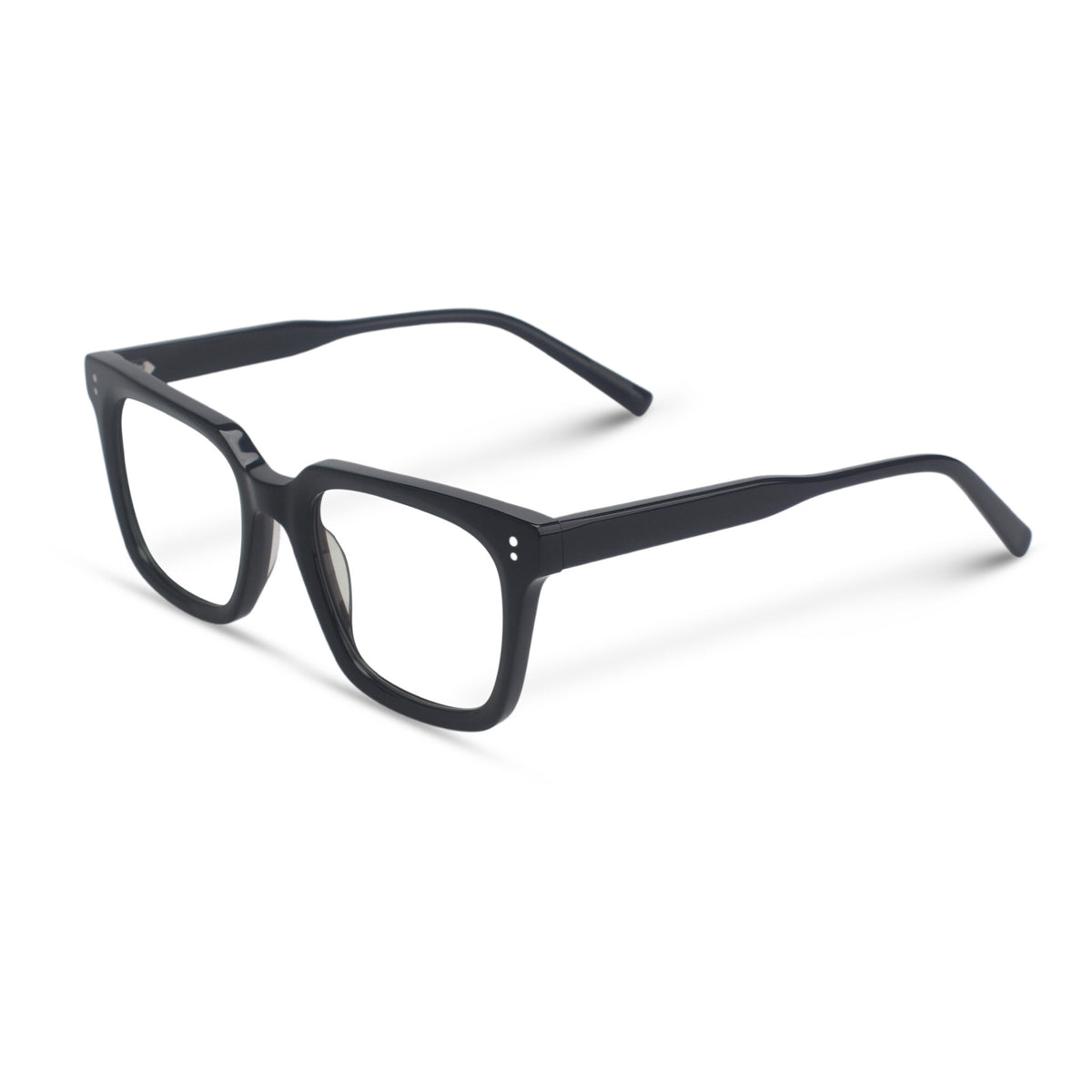 Black square plastic eyeglasses