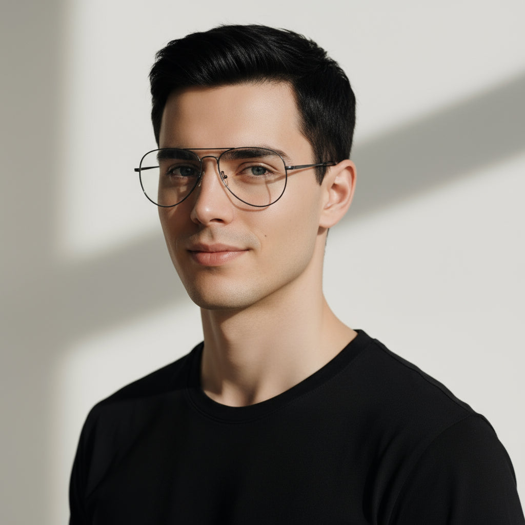 Classic aviator black eyeglasses