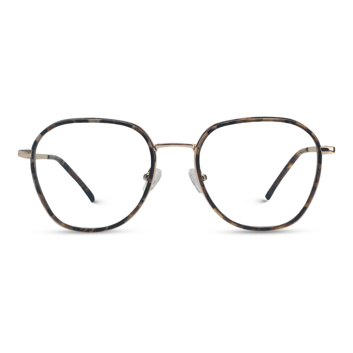 Minimal metal tortoise eyeglasses