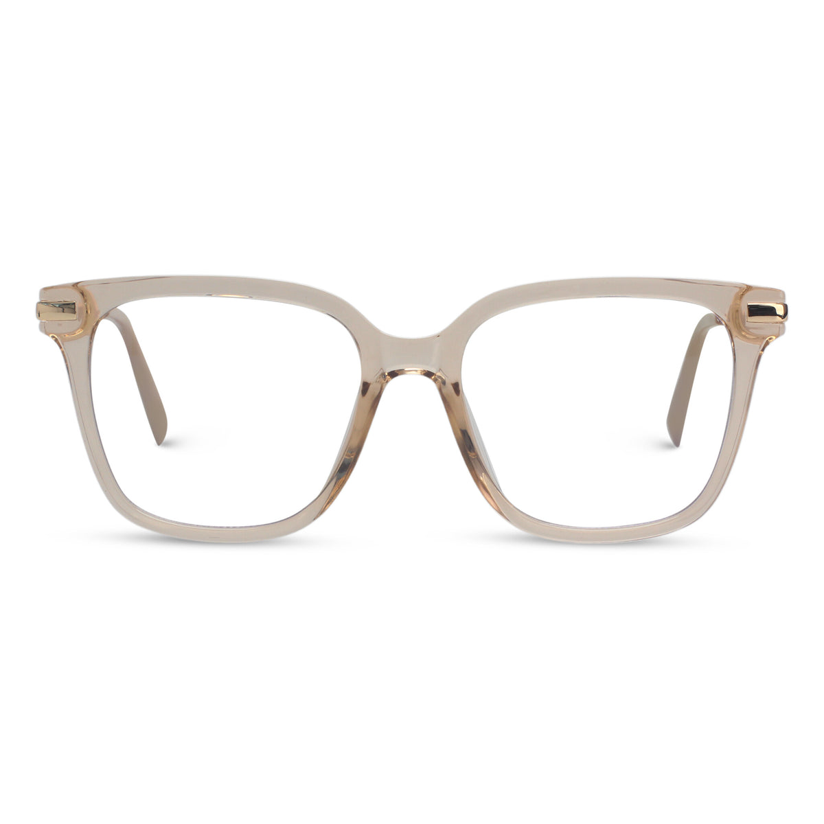 Square transparent pink eyeglasses