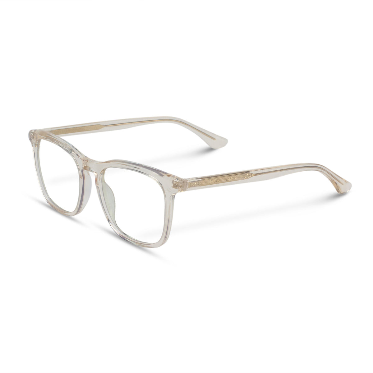 Clear yellow plastic eyeglasses