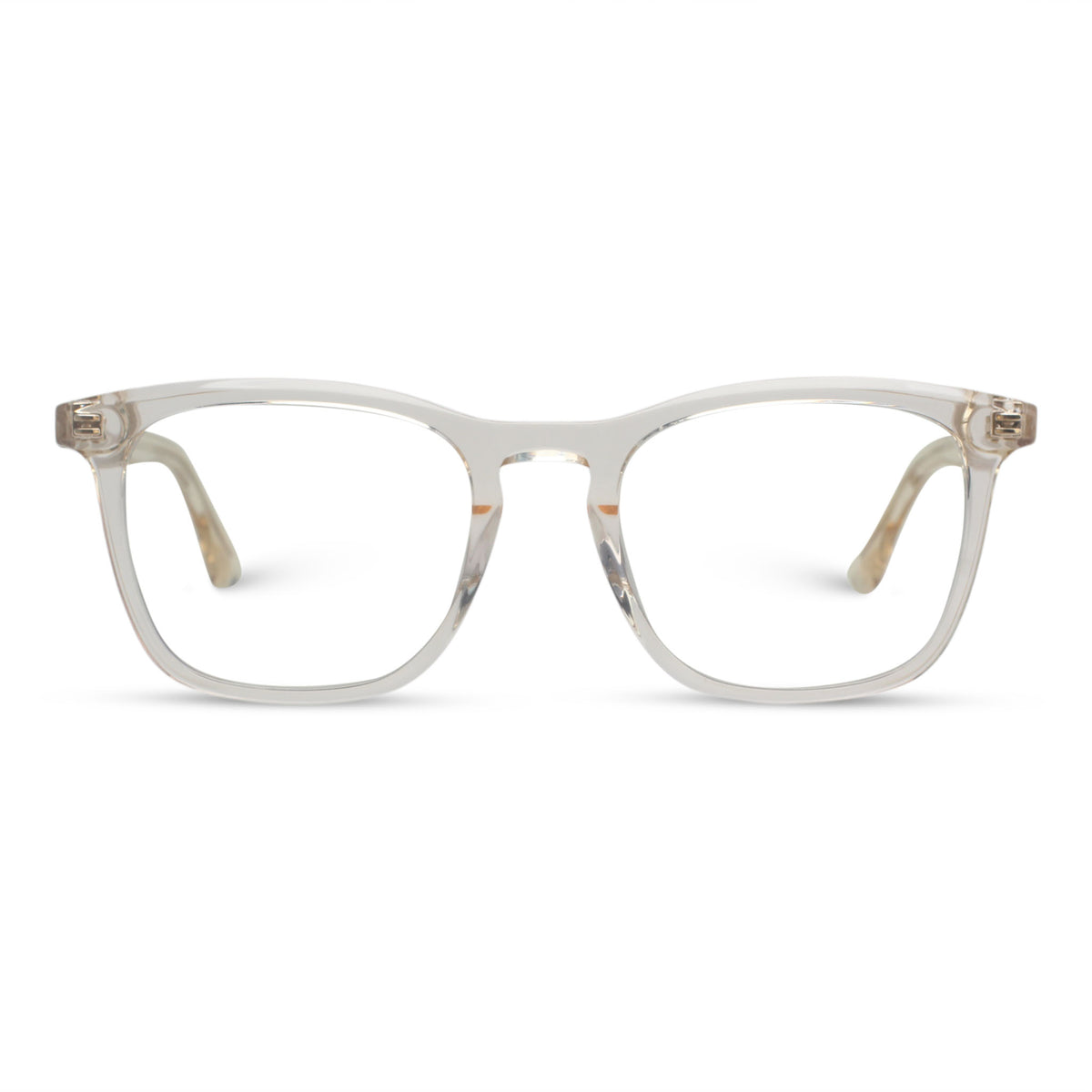 Clear yellow plastic eyeglasses