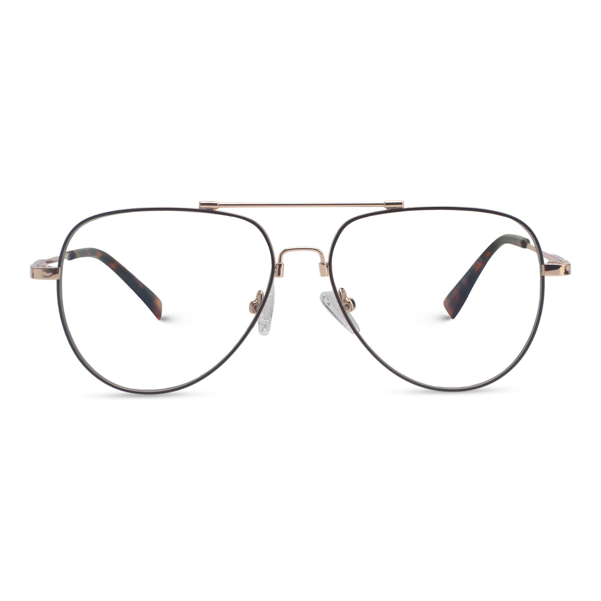 Classic aviator gold eyeglasses