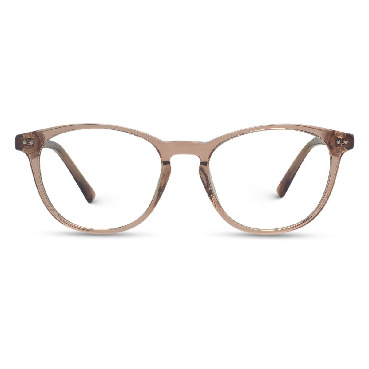 Minimal square/round pink eyeglasses