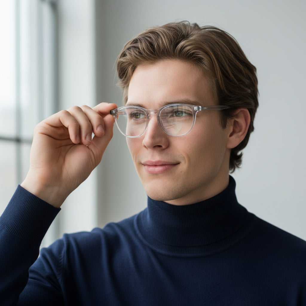 Minimal square/round transparent eyeglasses
