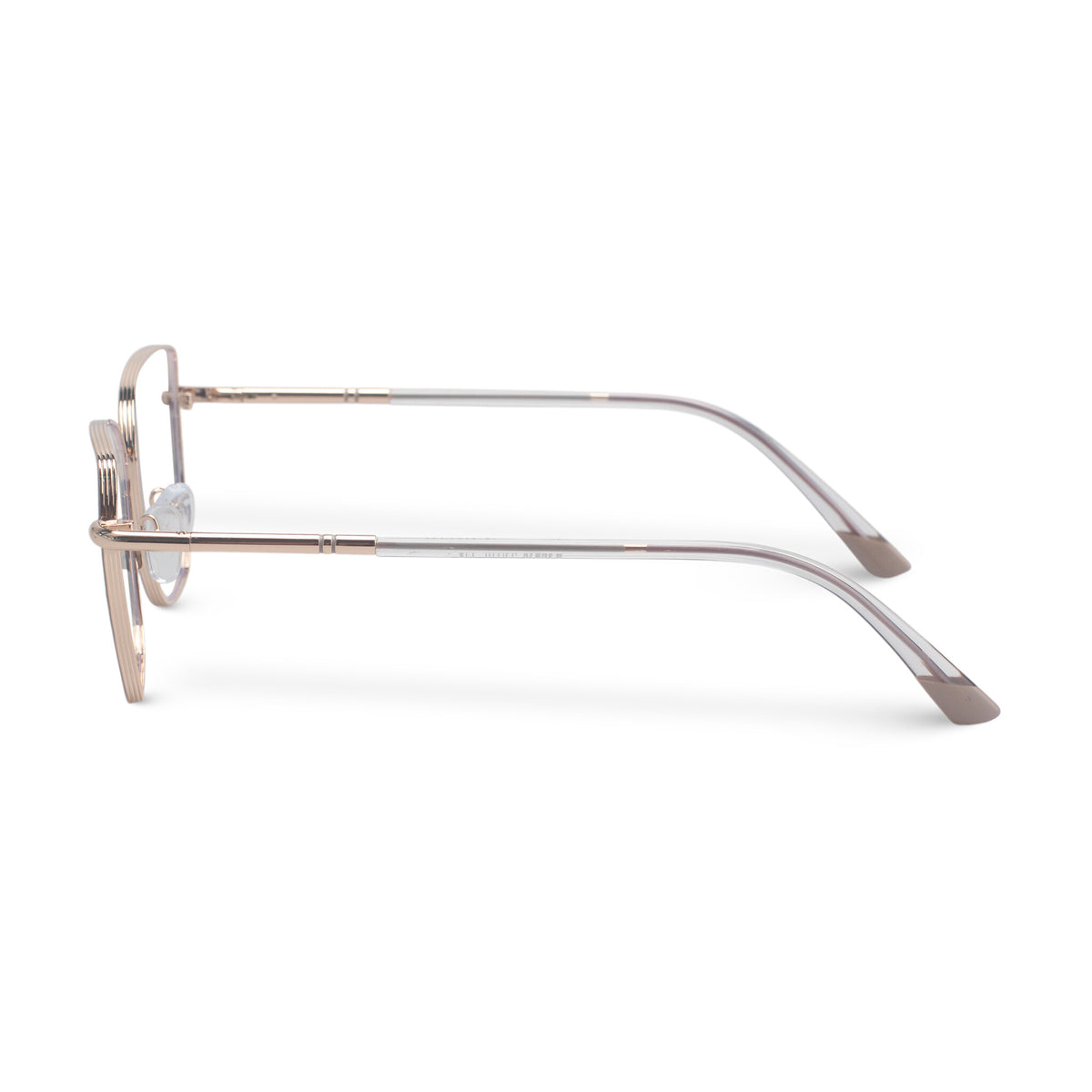 Minimal beige metal butterfly eyeglasses