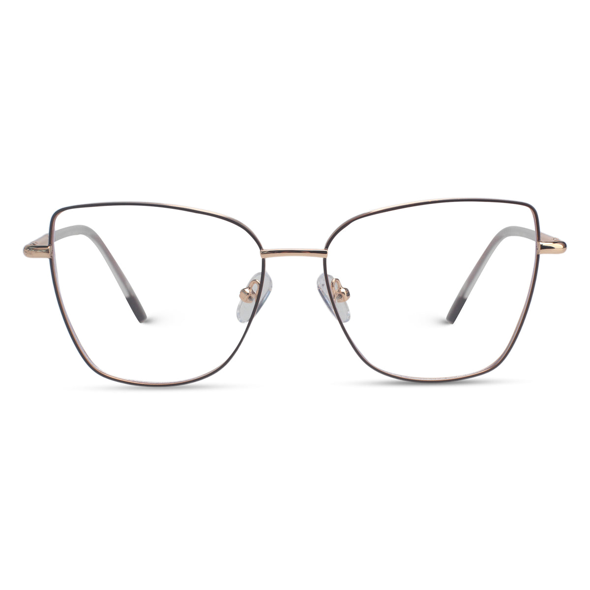Minimal brown metal butterfly eyeglasses