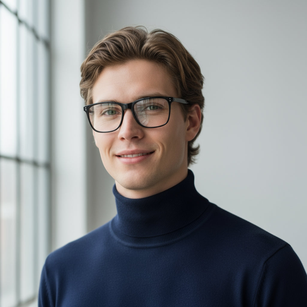 Classical square black eyeglasses