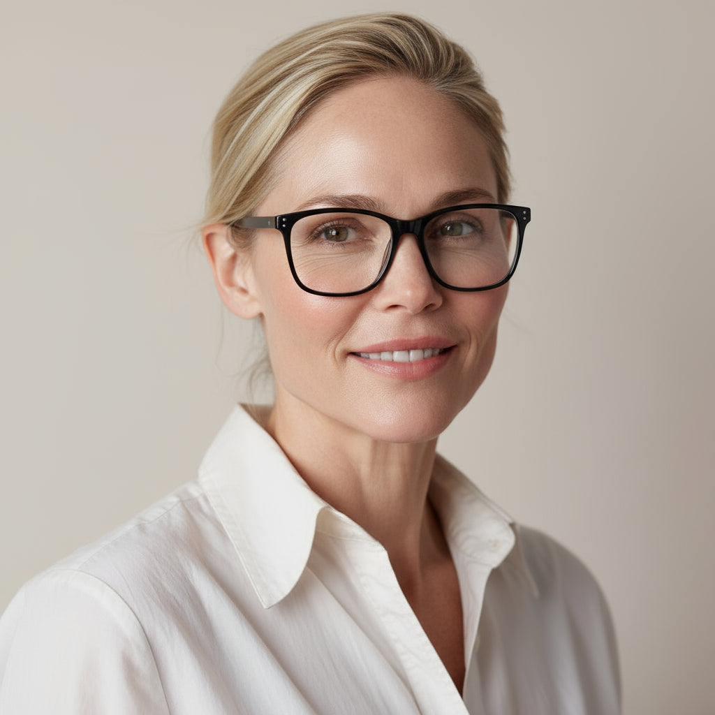 Classical square black eyeglasses