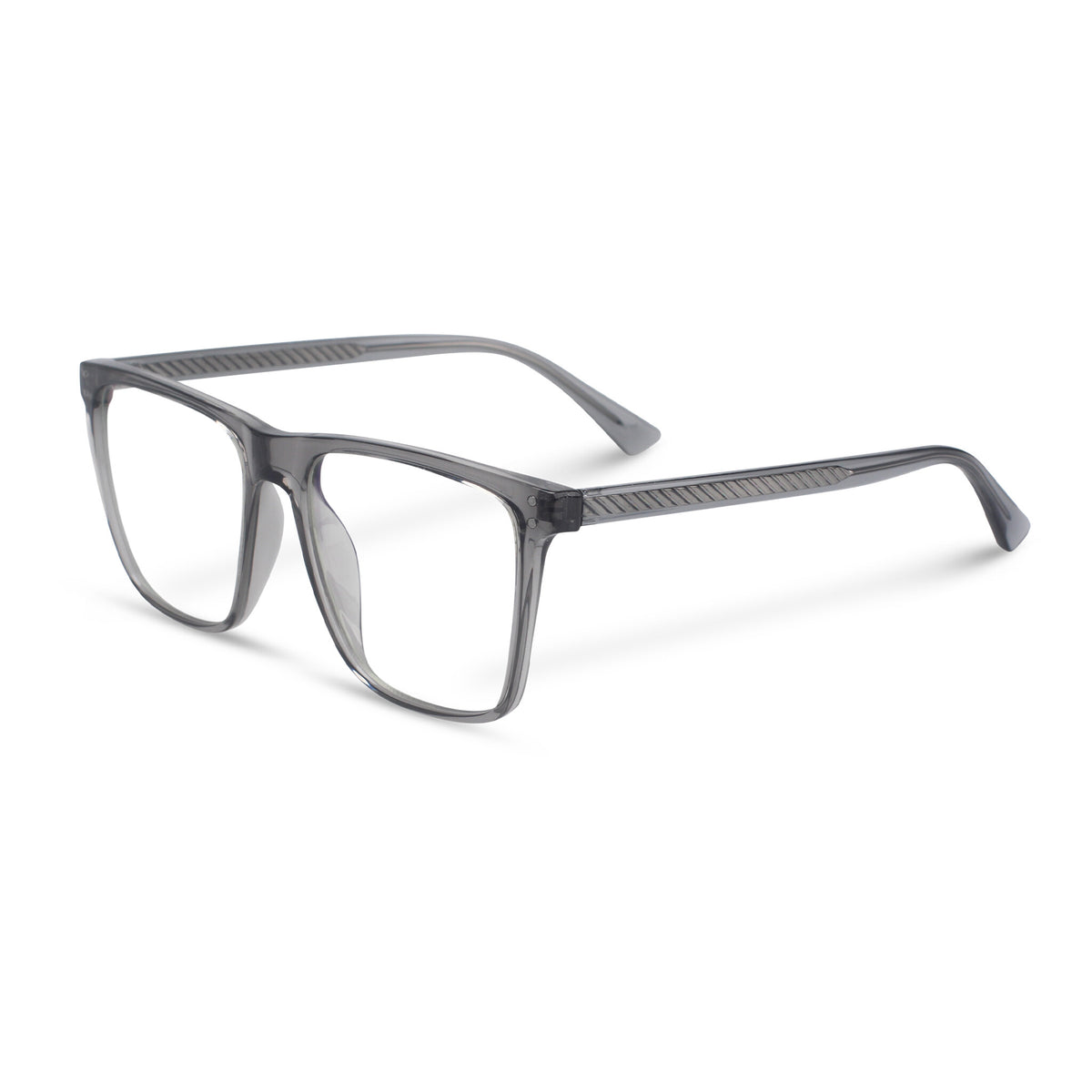 Classical square grey transparent eyeglasses