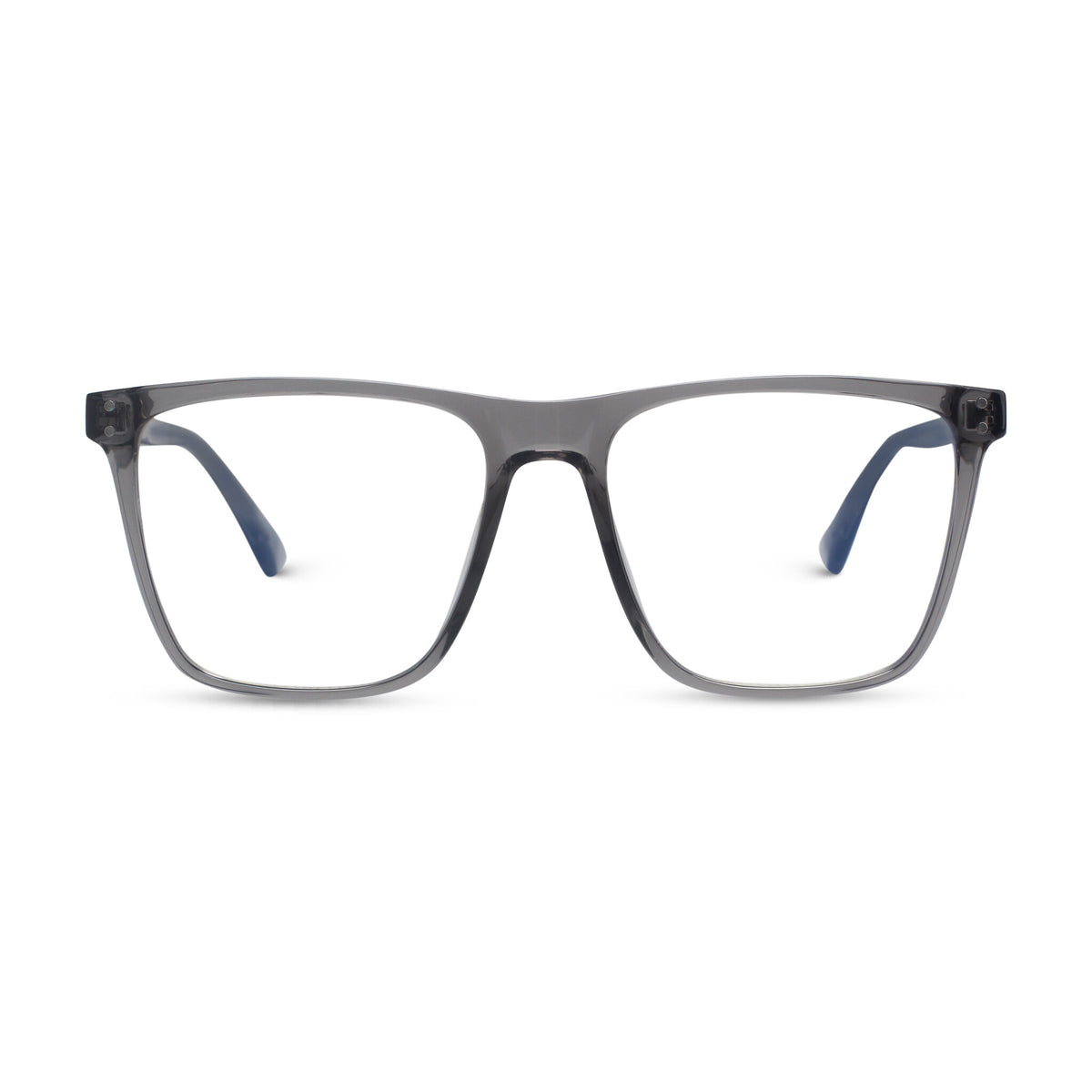 Classical square grey transparent eyeglasses