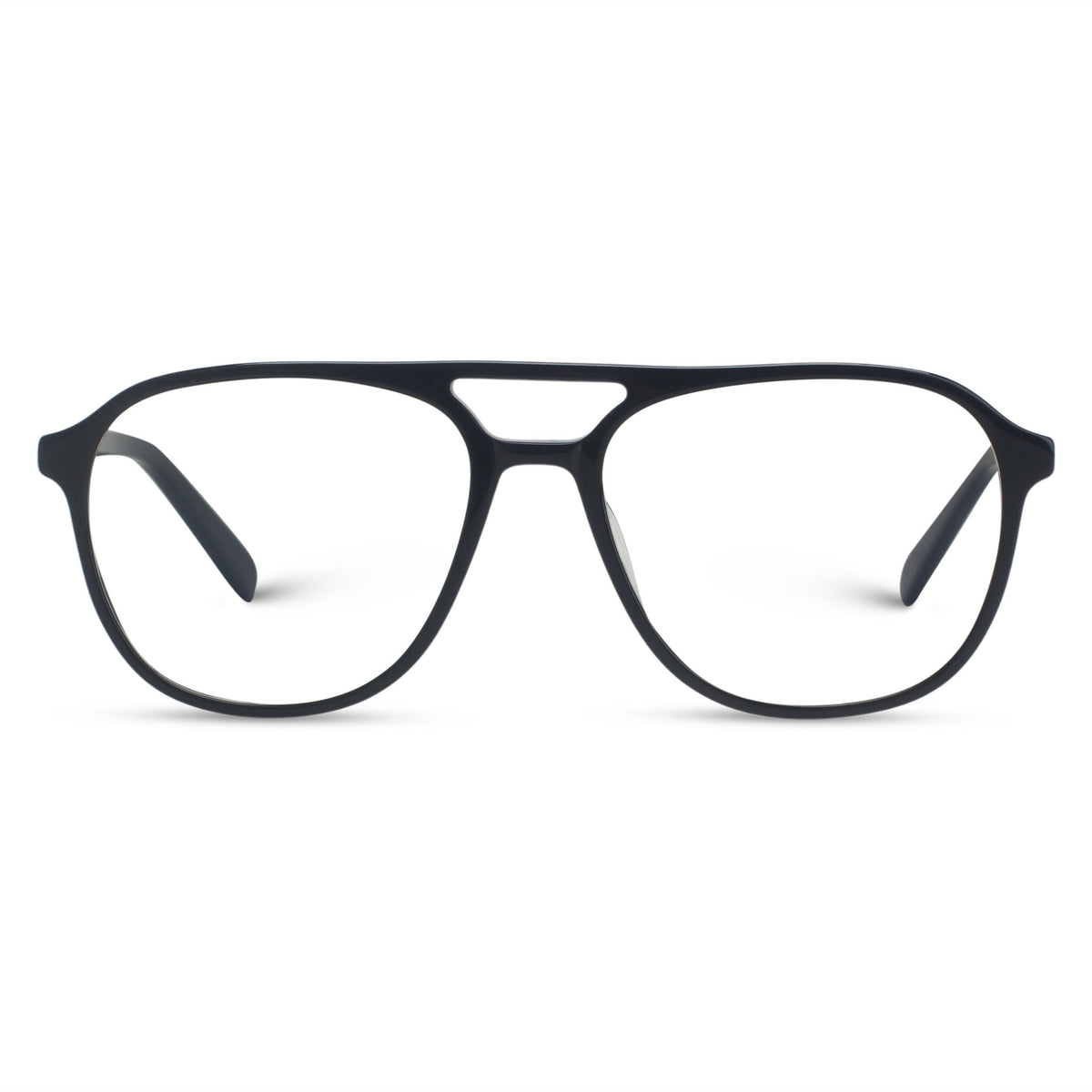 Black aviator acetate eyeglasses