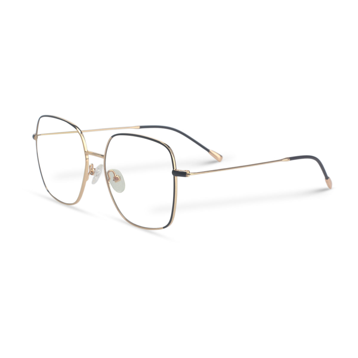 Oversized black squared eyeglasses