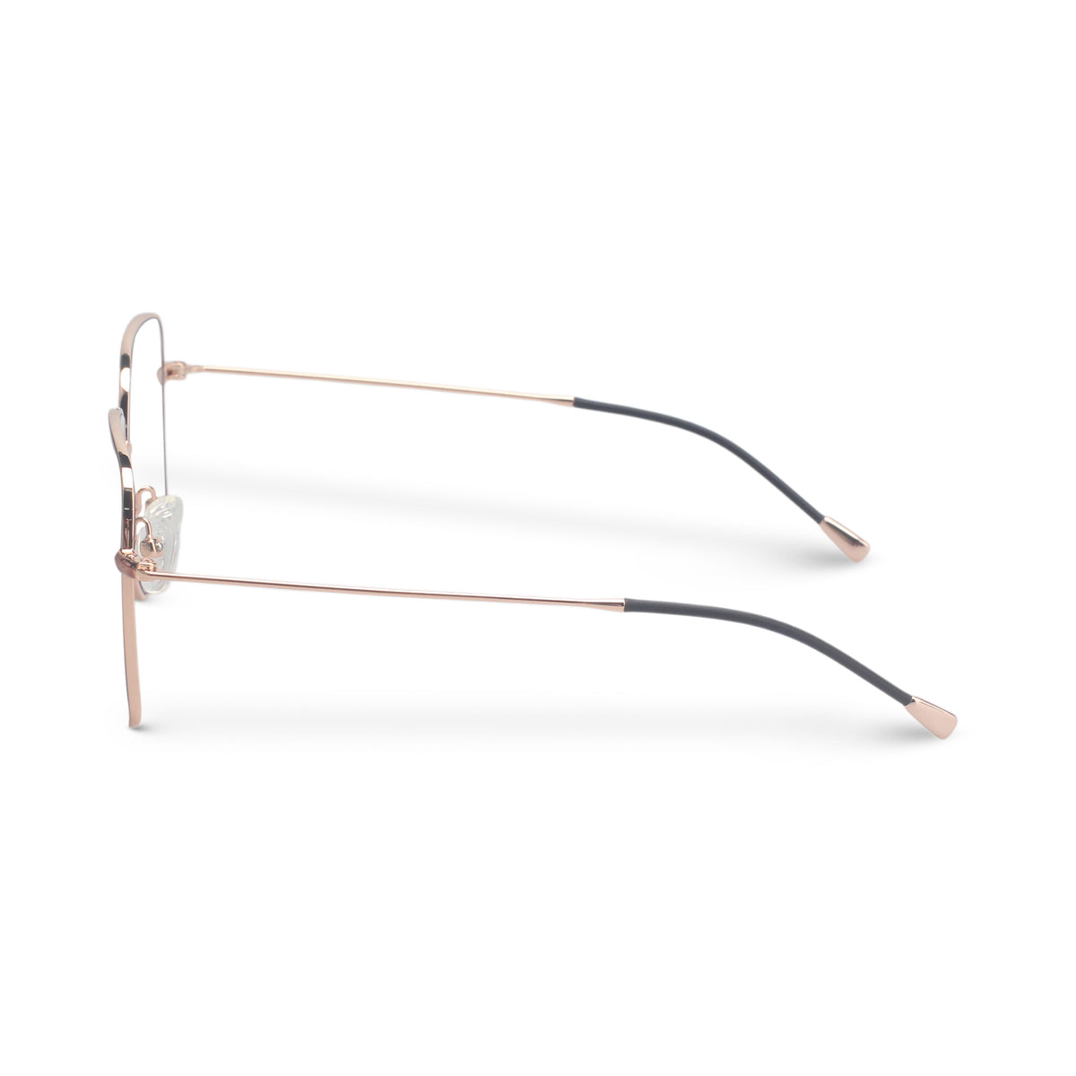 Oversized squared rose gold eyeglasses