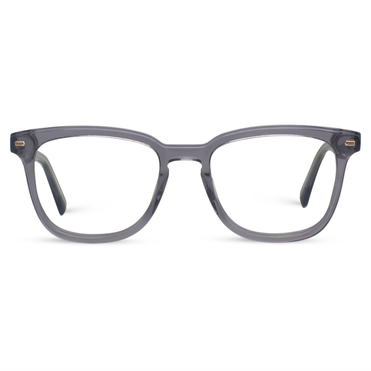Classic square transparent grey eyeglasses
