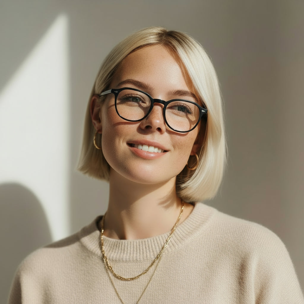 Black plastic eyeglasses