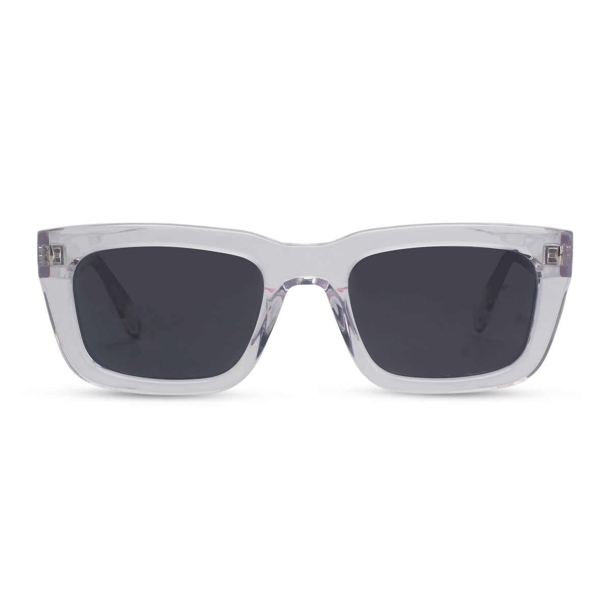 Classic rectangular transparent sunglasses