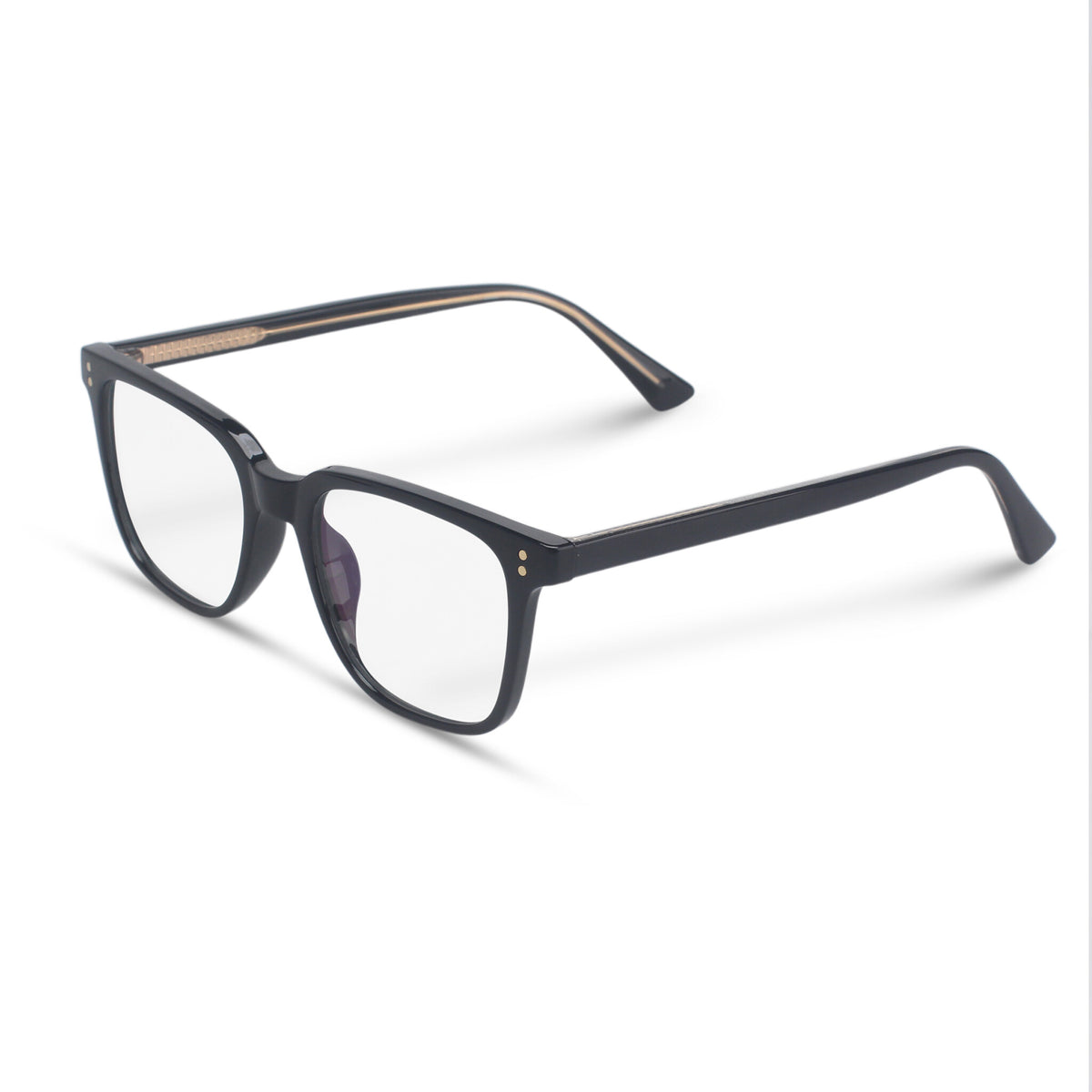 black squared plastic eyeglasses
