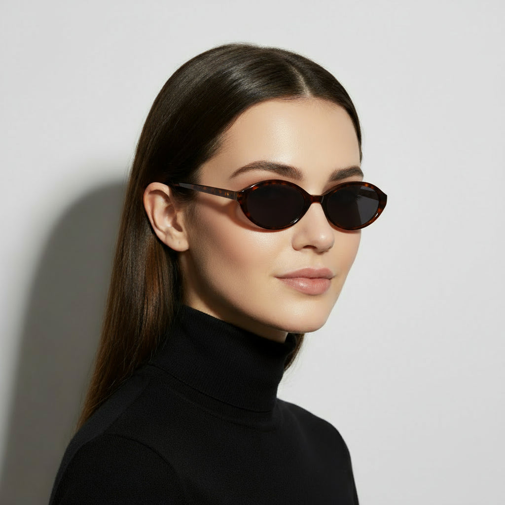 Oval tortoise sunglasses