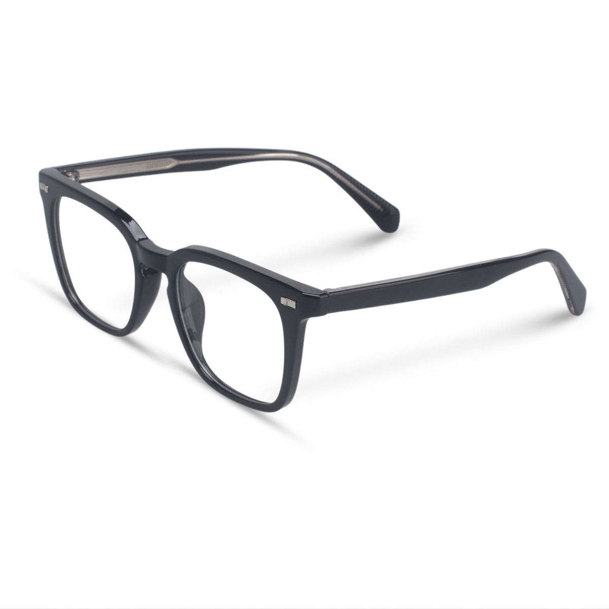 Clear eyeglasses on a white background @black