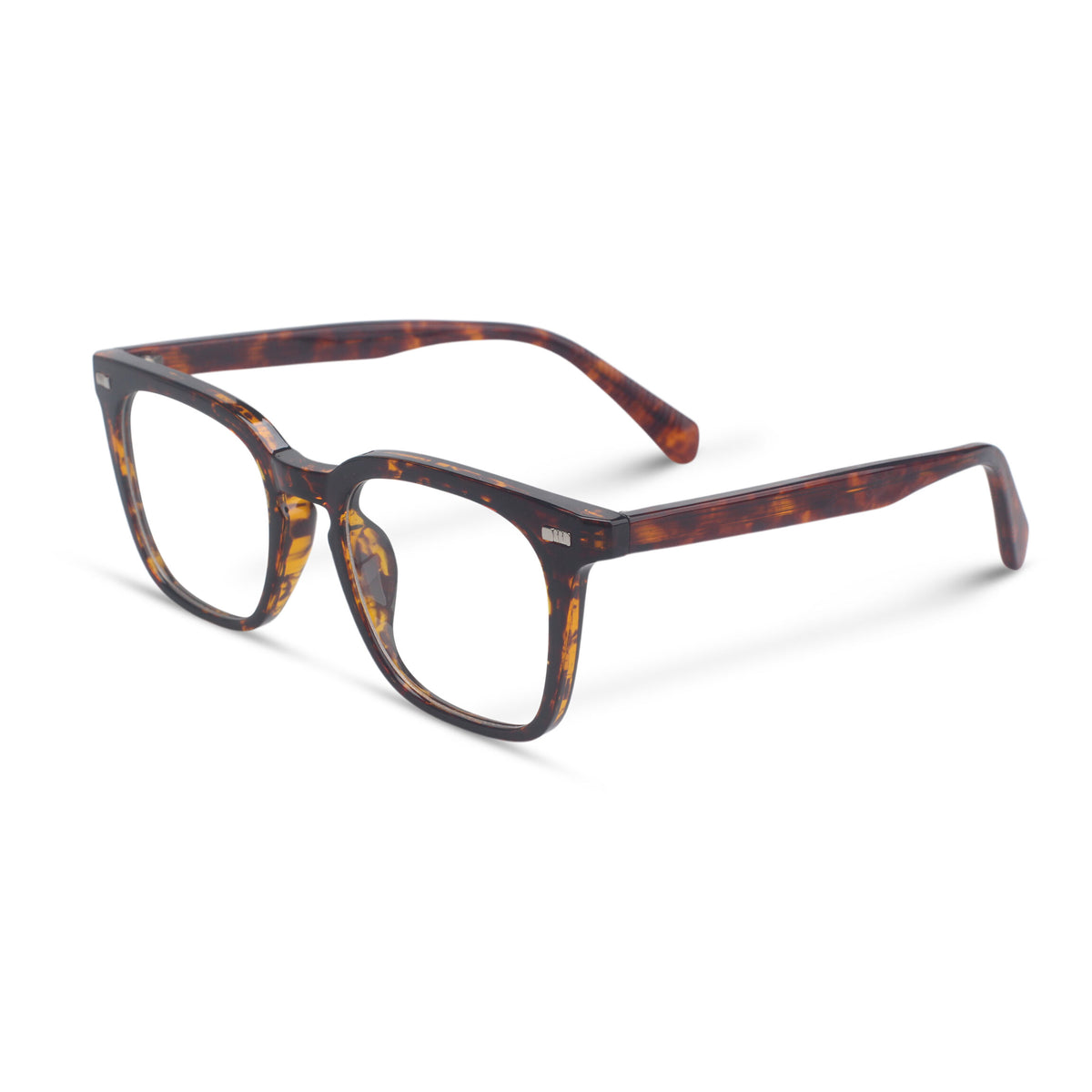Clear eyeglasses on a white background @tortoise