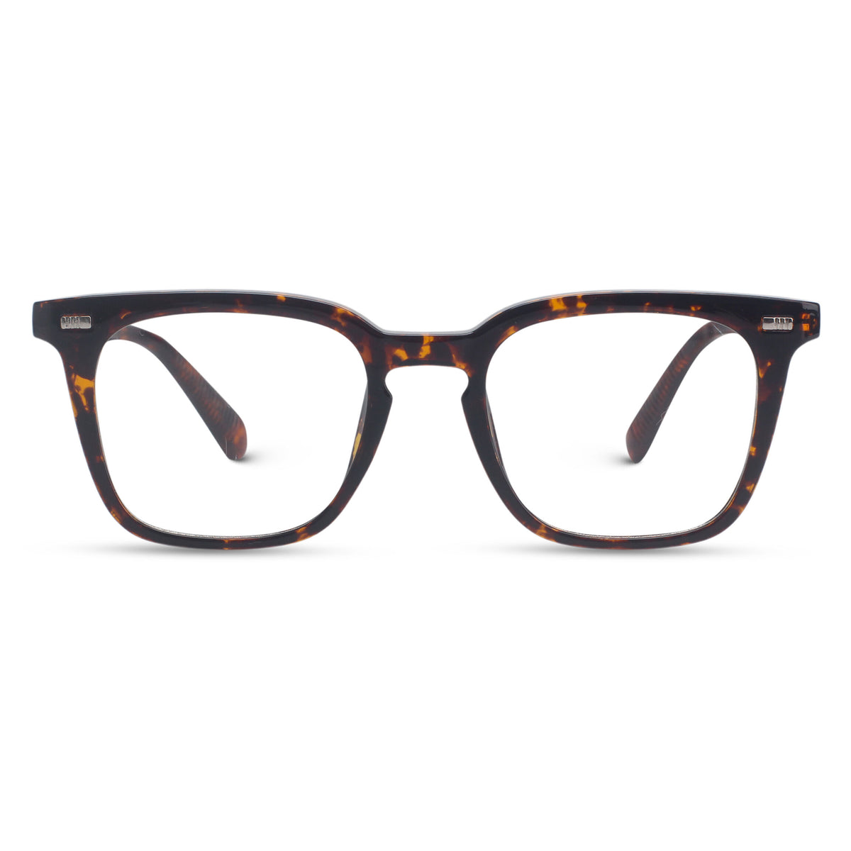 Clear eyeglasses on a white background @tortoise